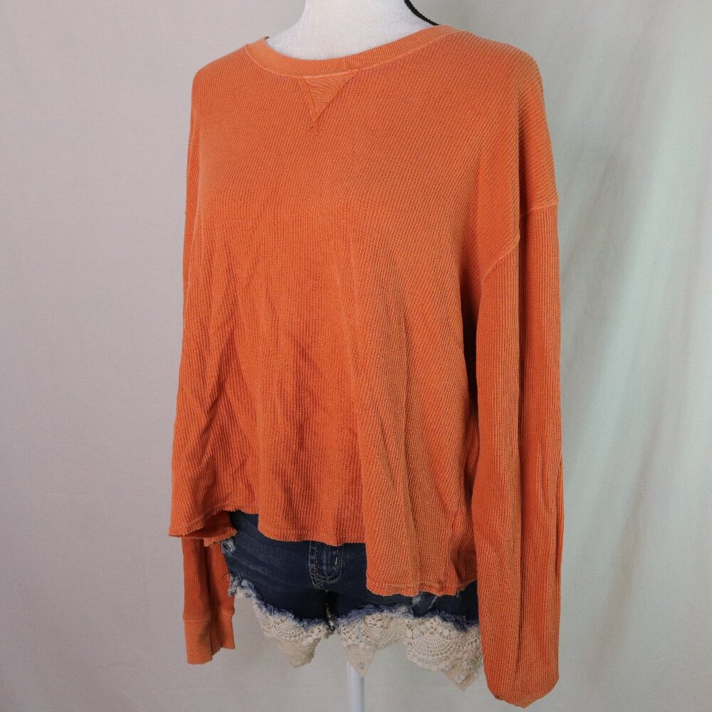 Wild Fable | Cropped Long Sleeve Henley Top Large